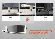 Comparison of carbon steel cutting among 3kW 6kW and 12kW